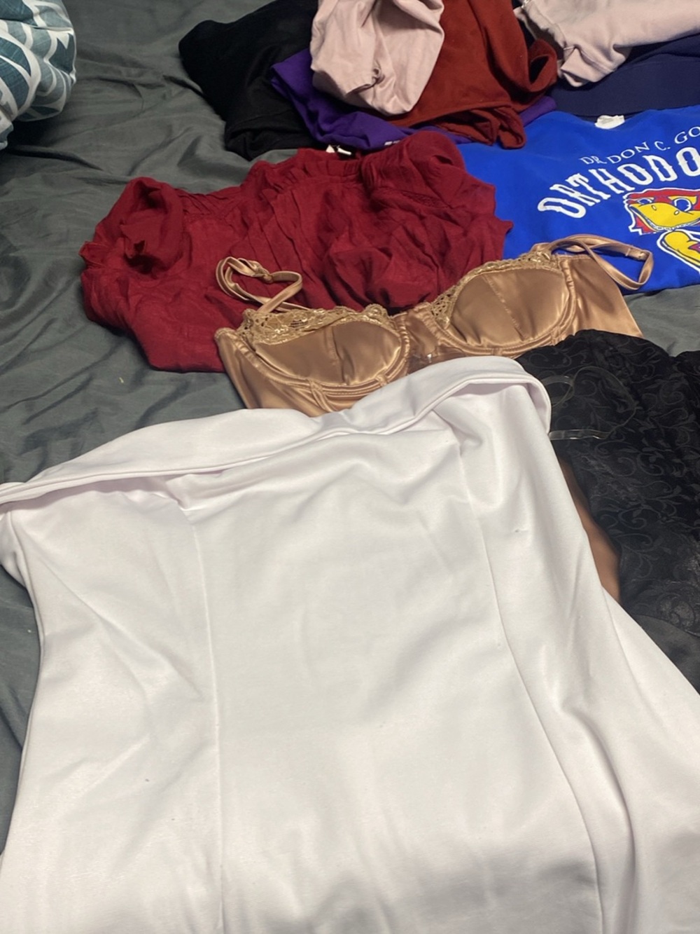 H&M White Strapless Satin-Look Camisole
